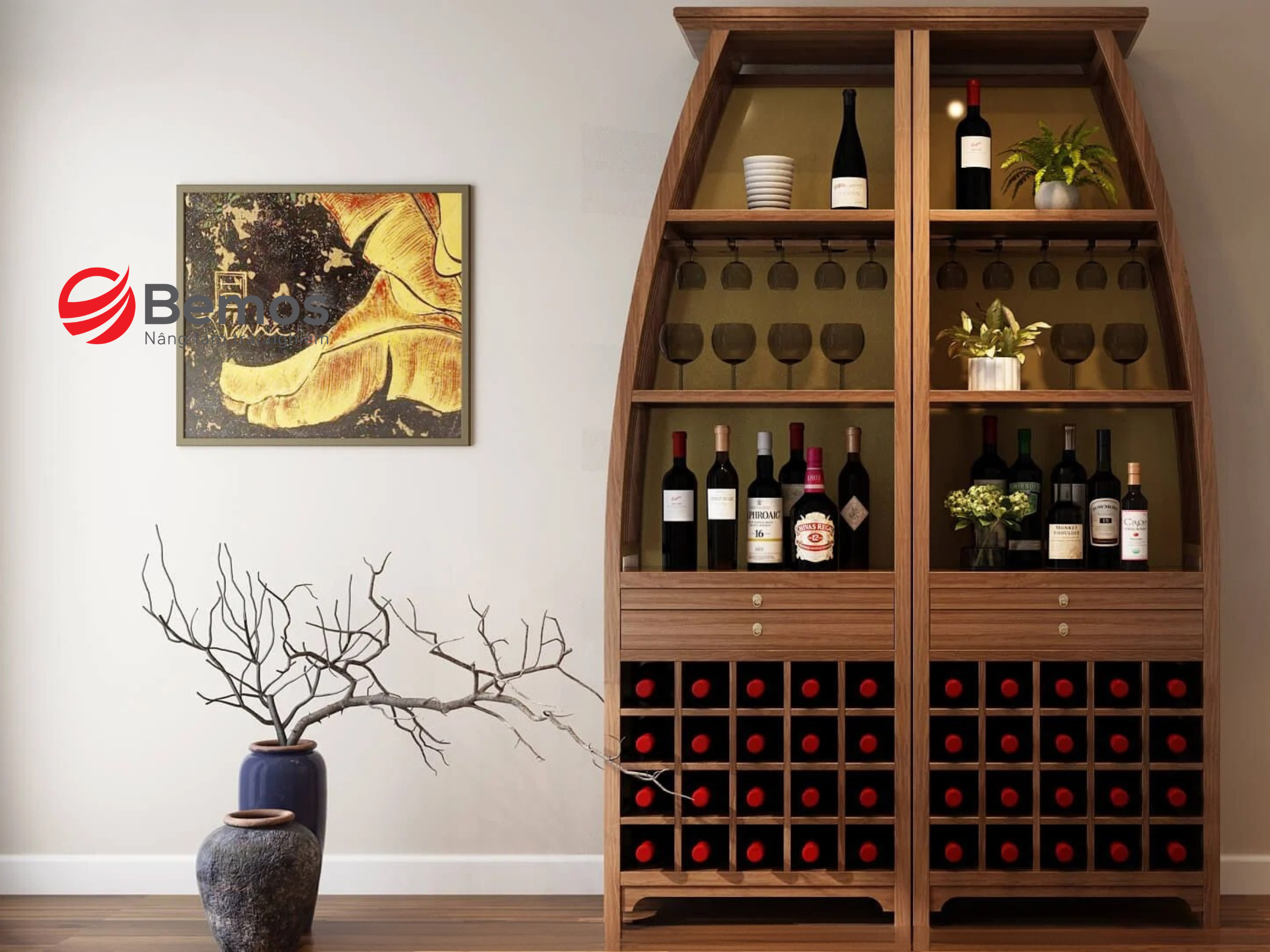 5 Mẫu Tủ Rượu Phòng Khách Đẹp Nhất 2025