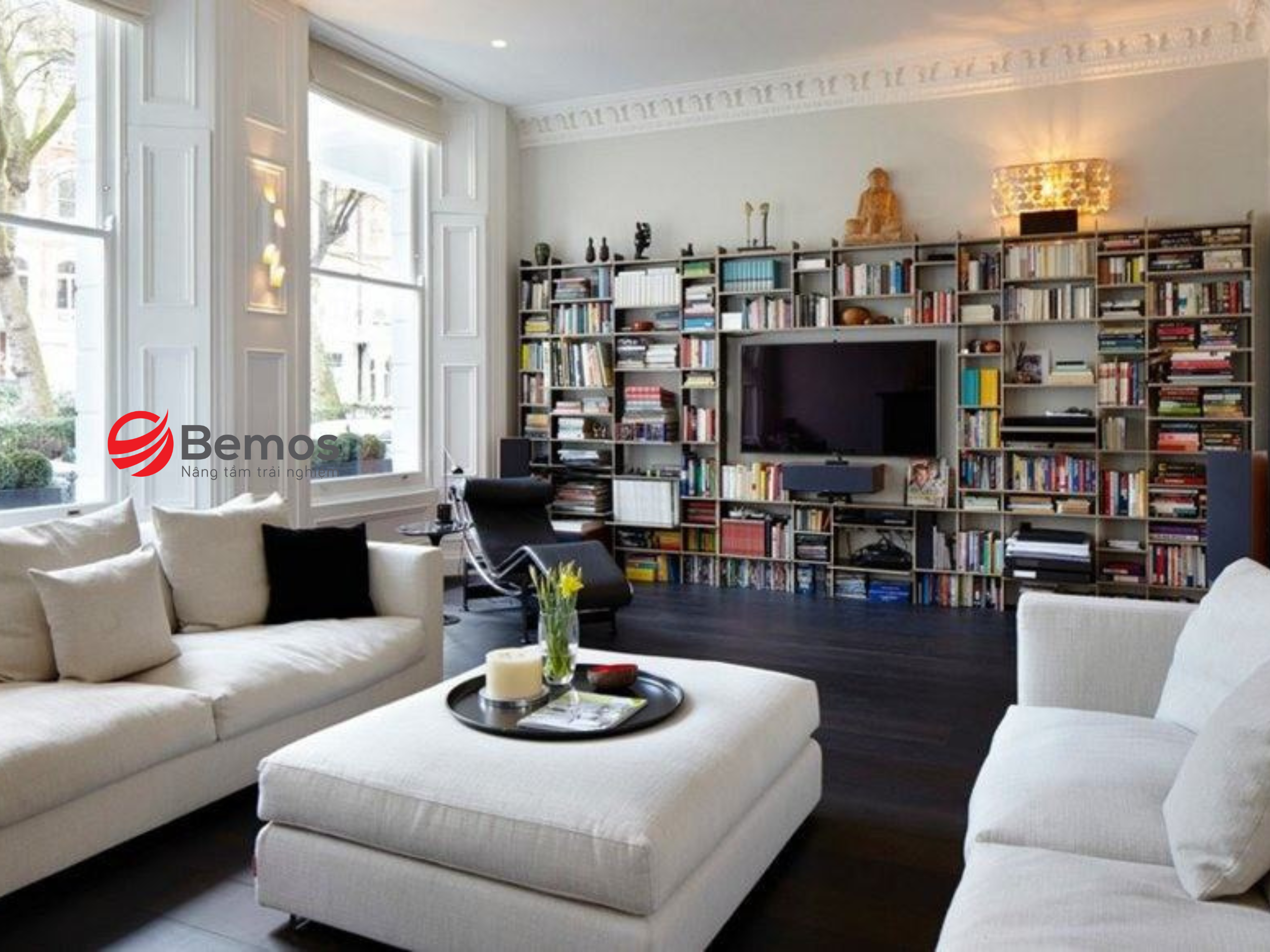 Lợi ích không ngờ của tủ sách phòng khách đem lại cho cuộc sống