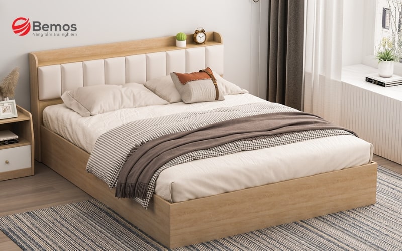 Mẫu giường Bắc Âu sử dụng gam màu trung tính đẹp mắt