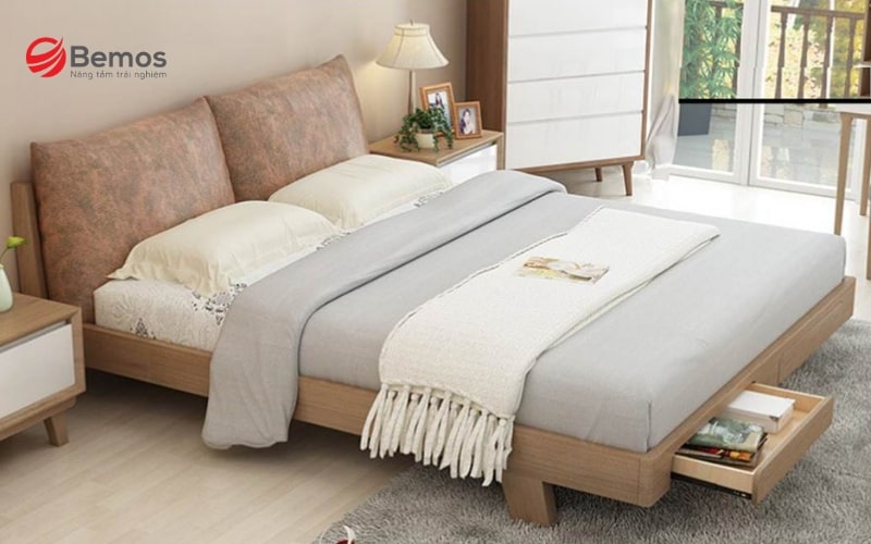 Mẫu giường Bắc Âu tích hợp ngăn kéo chứa đồ tiện ích