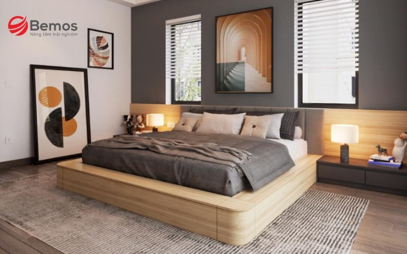 Giường ngủ bệt: Xu hướng nội thất mới cho phòng ngủ thanh lịch