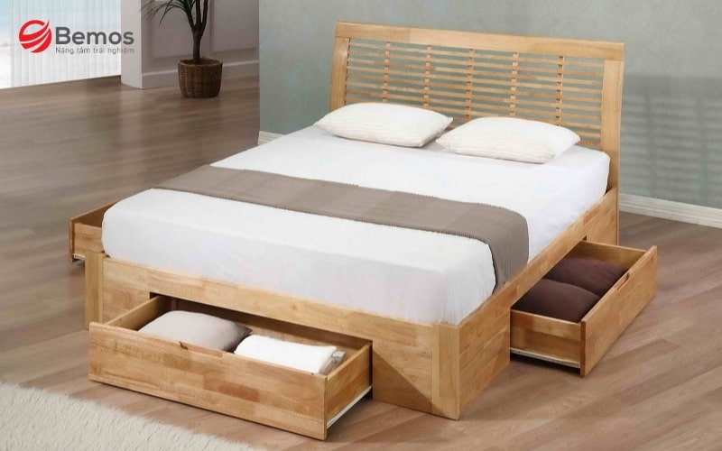 Giường ngủ có hộc chứa đồ – lưu trữ thông minh, sống tiện nghi