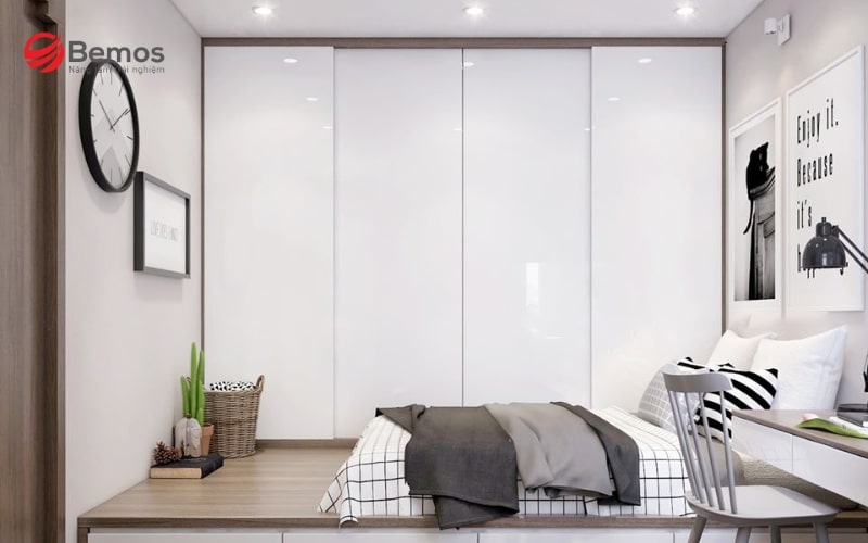 Mẫu giường liền tủ thích hợp với phòng ngủ có diện tích nhỏ