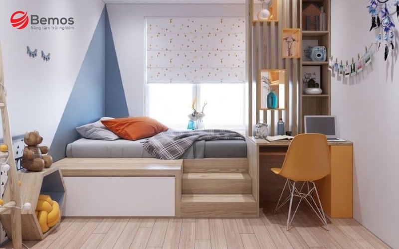 Quan tâm đến kích thước, chất liệu khi mua giường liền bàn học