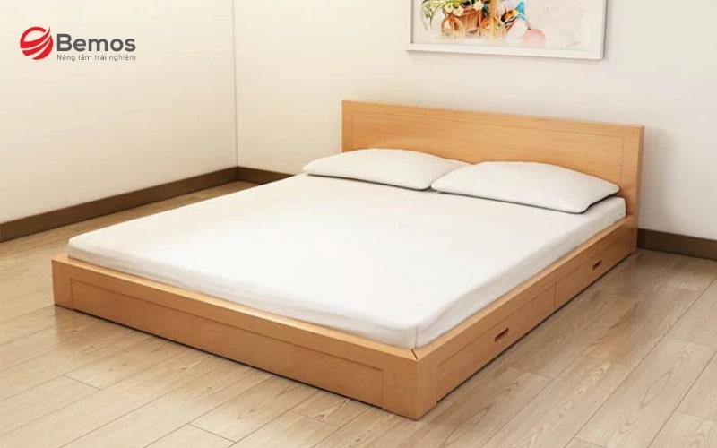 Giường ngủ giá rẻ thường được thiết kế đơn giản, gọn gàng