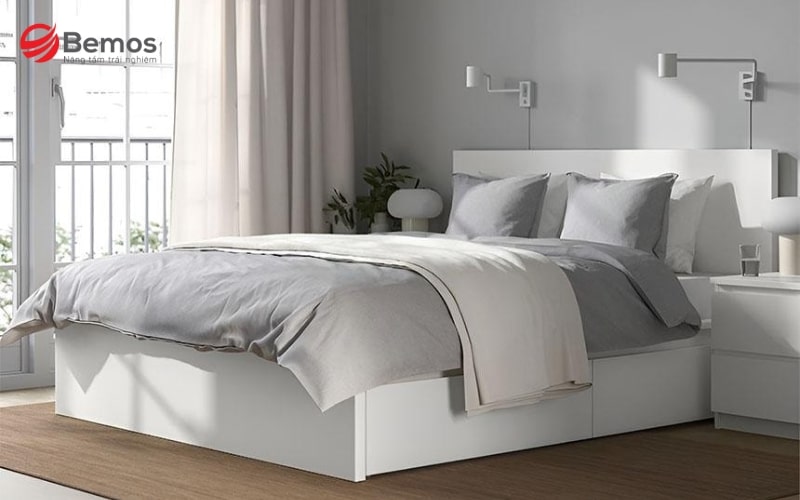 Các mẫu giường trắng sản xuất từ nhiều chất liệu, đảm bảo bền đẹp