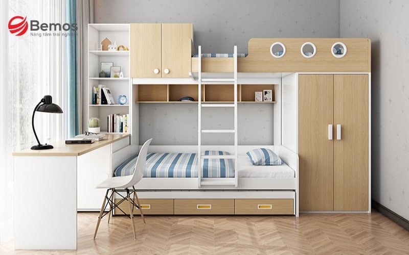 Các mẫu giường tầng thích hợp cho những gia đình đông con