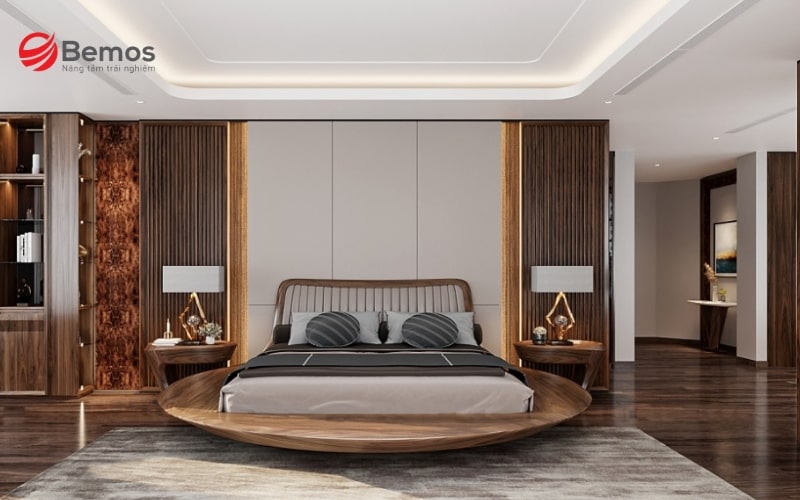 Mẫu giường tròn bằng gỗ bền đẹp theo thời gian