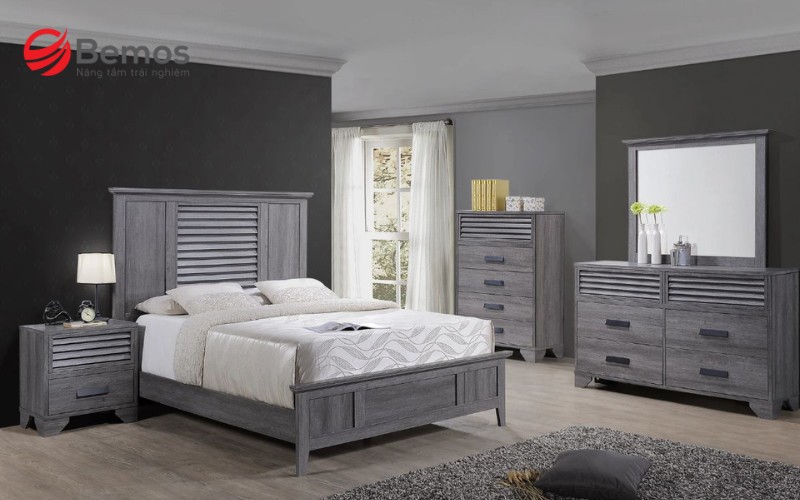 Lựa chọn nội thất màu xám phù hợp để phòng ngủ không bị tối tăm