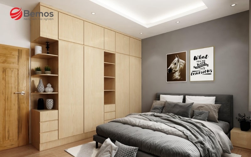 Chọn tủ quần áo cánh lùa để tối ưu không gian phòng ngủ 30m2