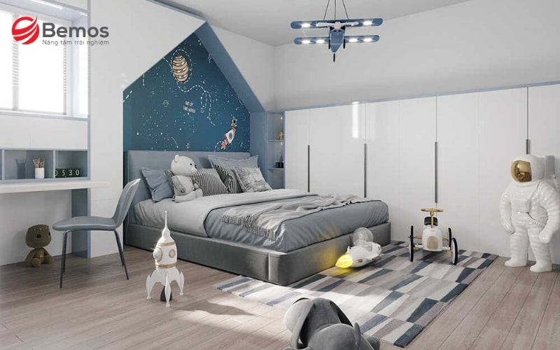 Các mốn đồ nội thất màu xanh dương luôn được các bé trai yêu thích