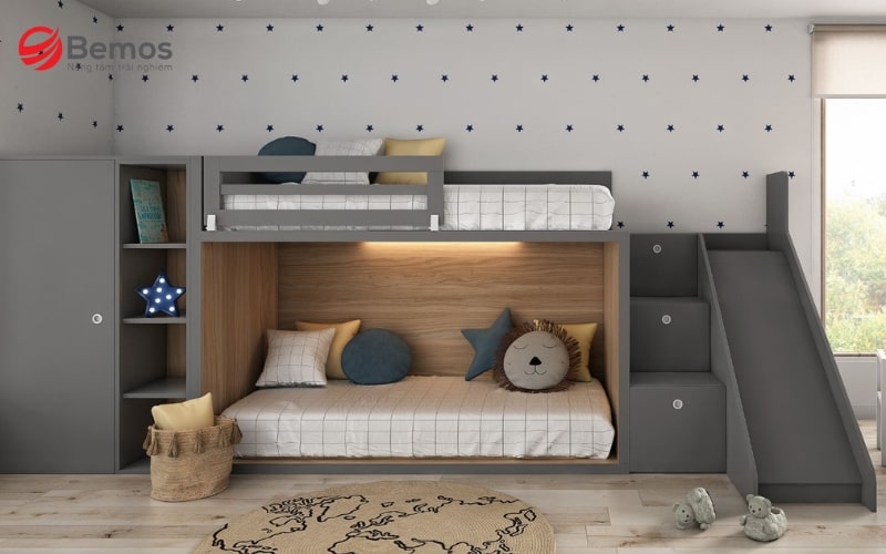 Các mẫu giường ngủ 2 tầng luôn được các bé trai yêu thích