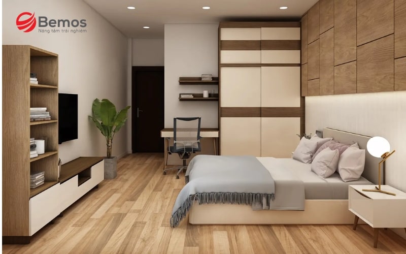 Nội thất tối giản tạo không gian thoáng đãng, thư giãn cho phòng ngủ