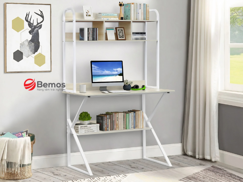Đặc điểm của bàn học liền giá sách chân sắt