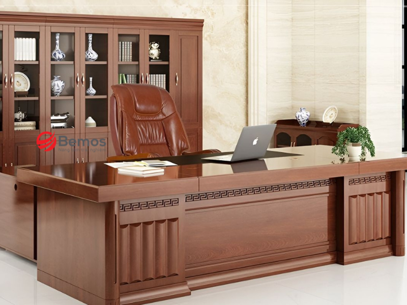 Bàn làm việc giám đốc gỗ gõ đỏ