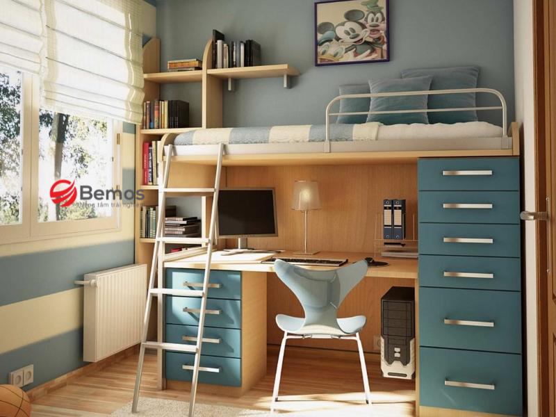 Phân loại bàn làm việc kết hợp giường ngủ theo loại giường