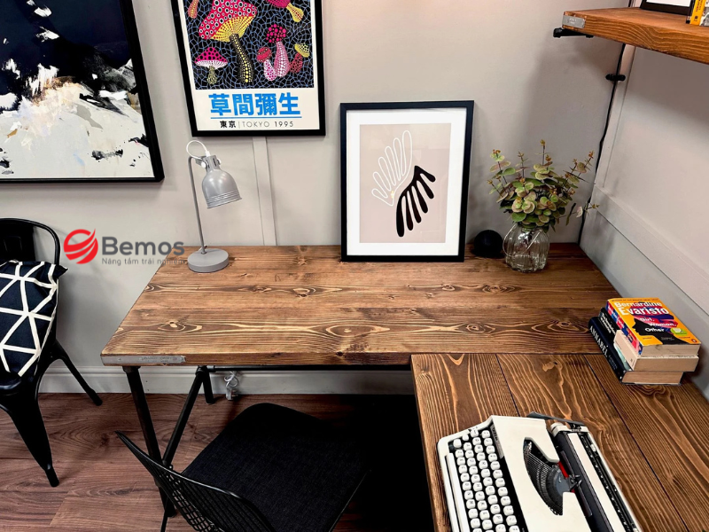 Bàn MDF chân sắt