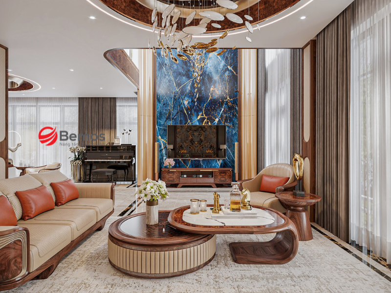5 kiểu dáng bàn trà sofa gỗ óc chó phù hợp với phòng khách