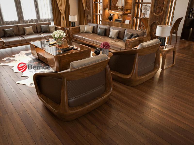 Mẫu bộ bàn ghế gỗ phòng khách hot nhất 2026