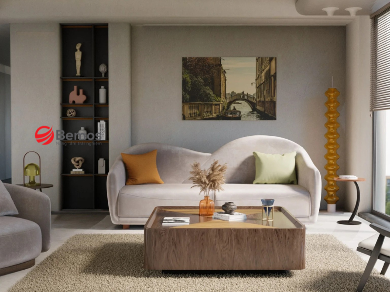 Bộ bàn ghế sofa phòng khách - Cách chọn đúng tỷ lệ để không gian không bị bó
