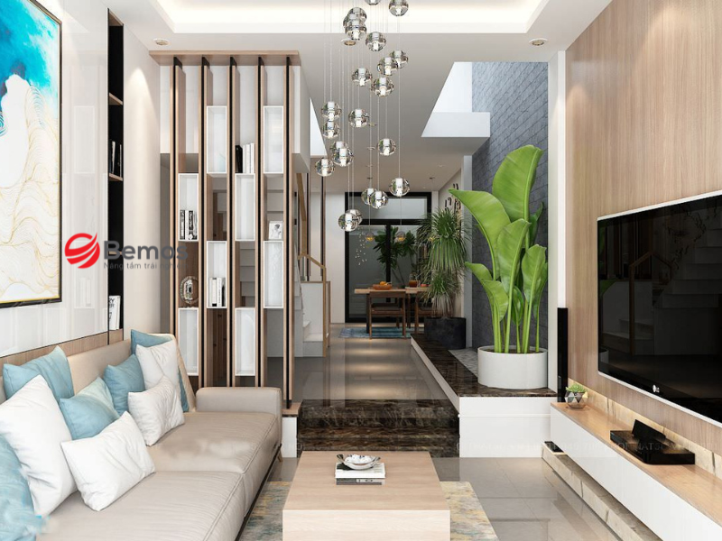 cách bố trí sofa phòng khách theo hướng cửa