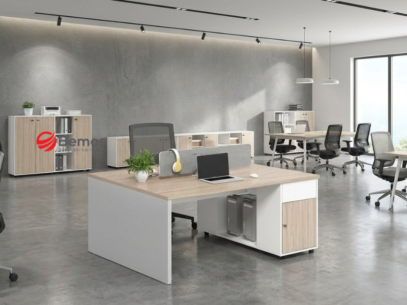 20+ Mẫu cụm bàn làm việc 2 người cho văn phòng tiện lợi nhất 2026