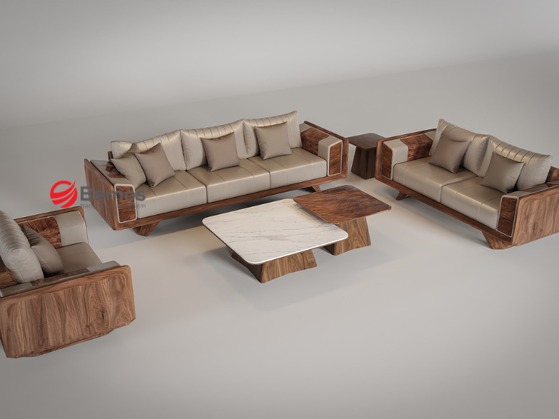 Ưu điểm ghế sofa gỗ bọc da 