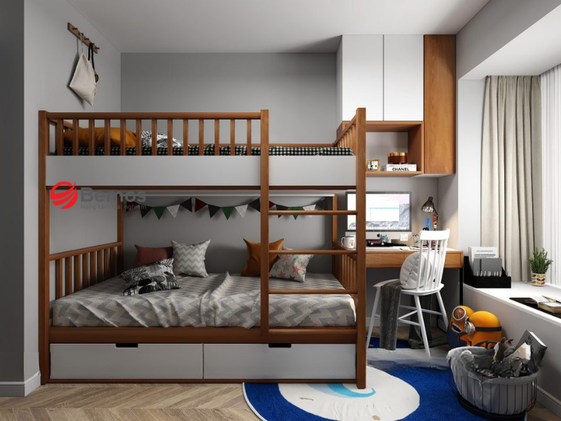 Giường tầng gỗ công nghiệp