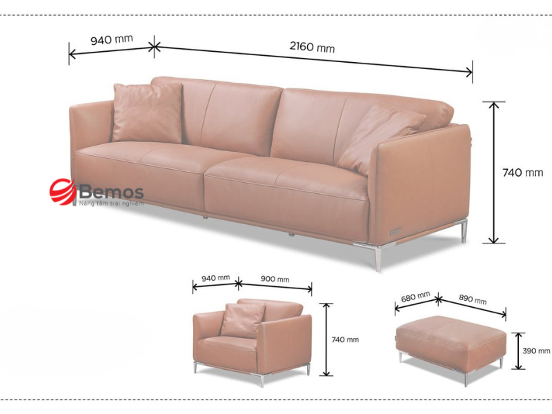 Kích thước sofa 3 chỗ