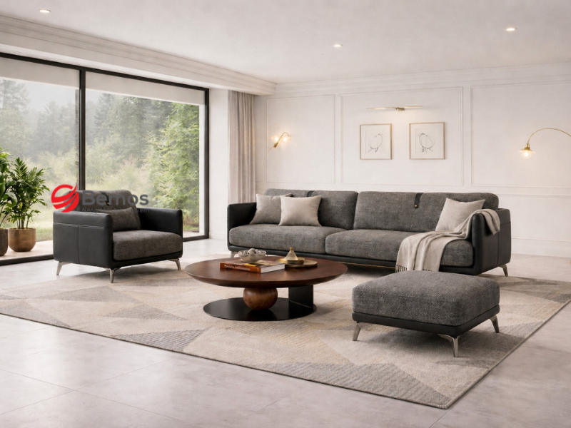 Sofa nỉ chữ L đẹp hiện đại 
