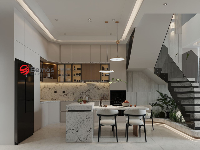 Lưu ý khi chọn tủ bếp cho nhà ống