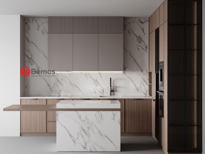 Với chung cư dưới 8m² nên chọn tủ bếp chữ I hoặc chữ L