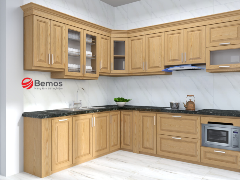 Tủ bếp gỗ lát