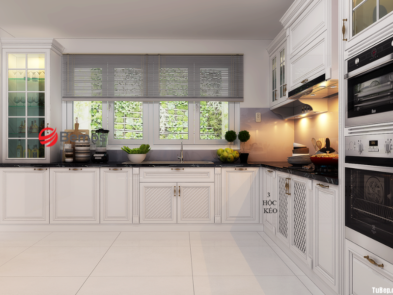Tủ bếp gỗ sồi trắng: 5 đặc điểm vật liệu và hướng dẫn chọn kiểu dáng phù hợp không gian bếp