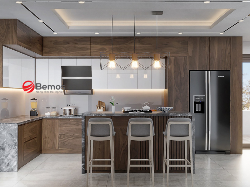 Tủ bếp gỗ veneer
