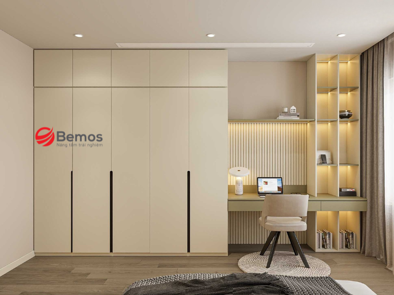 Đặt tủ quần áo ở bên trái giường ngủ theo hướng Thanh Long