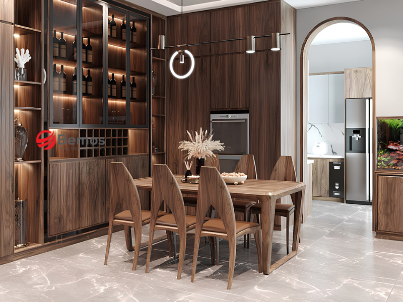 Gia công bàn ăn gỗ óc chó