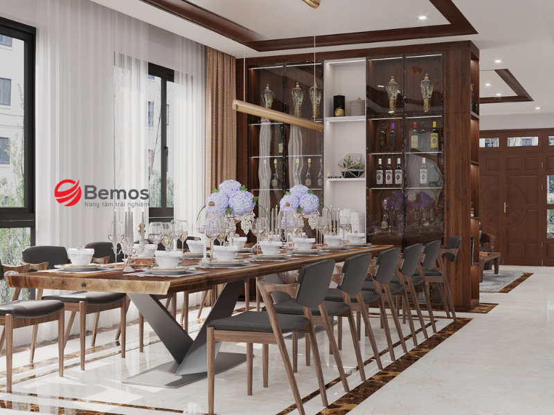 Thách thức khi gia công bàn ăn veneer óc chó theo bản vẽ riêng