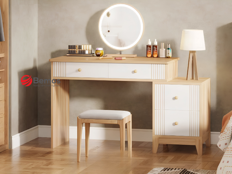So sánh bàn phấn MDF với bàn phấn gỗ tự nhiên