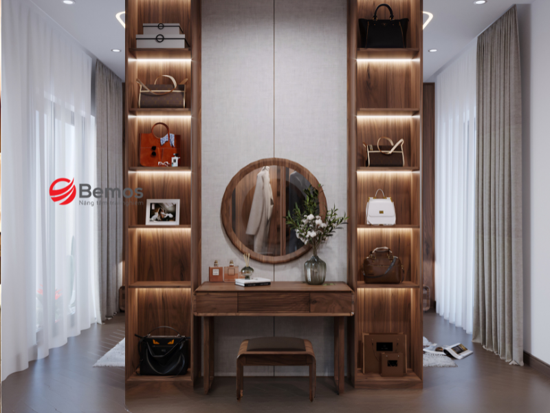 Bàn trang điểm gỗ sồi cao cấp