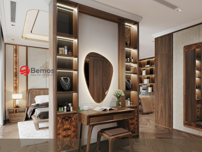 Bàn trang điểm gỗ sồi theo yêu cầu tại Hà Nội 
