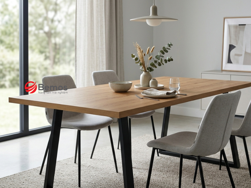 Gia công bàn ăn gỗ công nghiệp theo yêu cầu