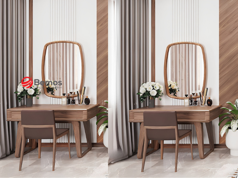 Gia công bàn trang điểm gỗ óc chó