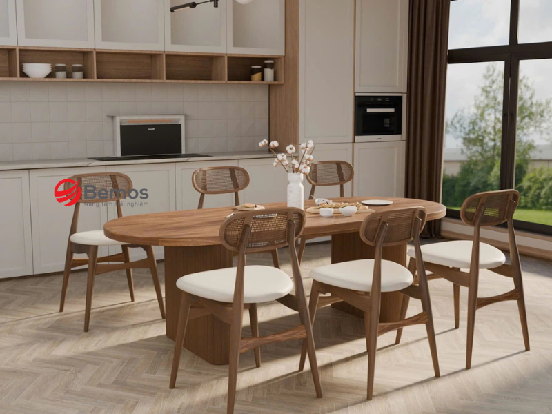 Gia công ghế ăn gỗ sồi cao cấp OEM cho showroom thương hiệu 
