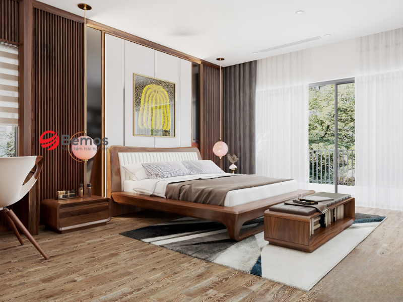 Gia công giường gỗ sồi nguyên khối theo thương hiệu