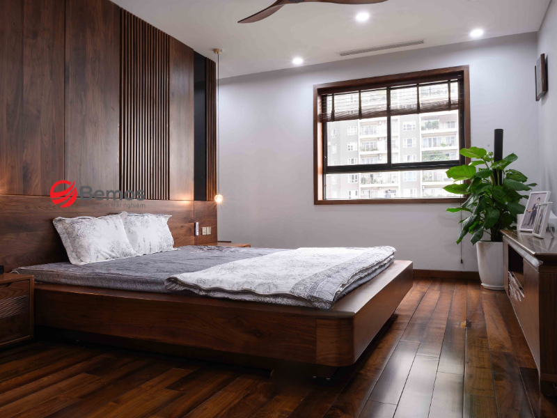 Gia công giường ngủ gỗ óc chó