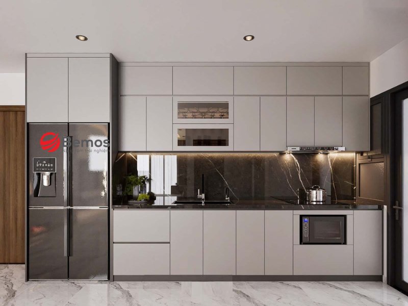 Gia công tủ bếp cho showroom - Từ mẫu trưng bày đến đơn hàng thương mại