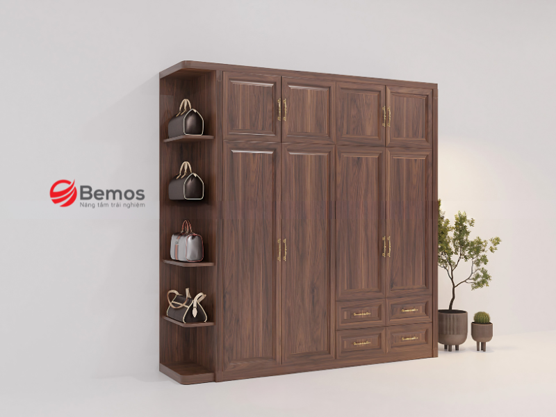 Gia Công Tủ Quần Áo Gỗ Óc Chó Số Lượng Lớn OEM