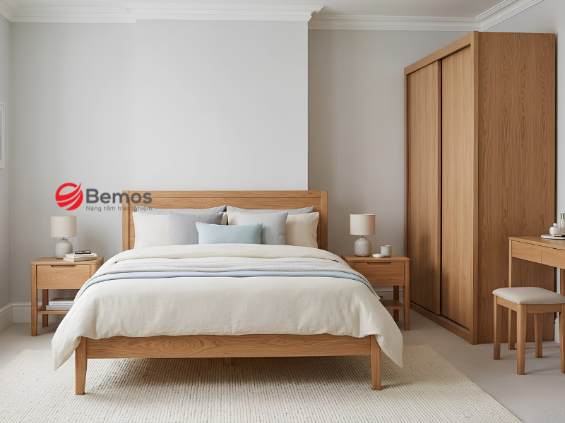 Đặc điểm của sản xuất giường ngủ gỗ sồi theo bản vẽ