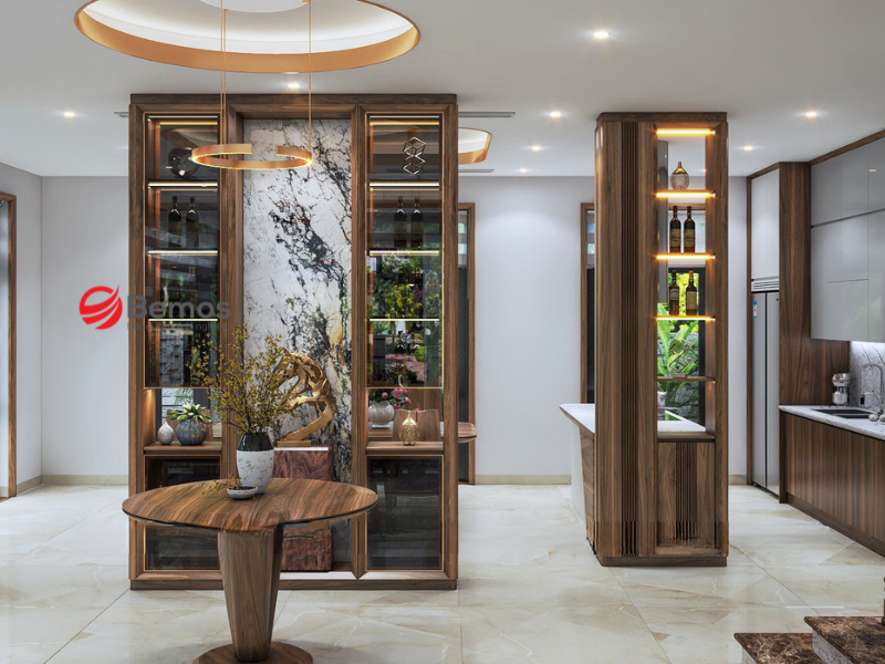  Tủ rượu gỗ óc chó - Gia công OEM cho showroom và thương hiệu